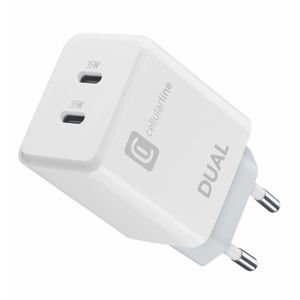 Kućni Punjač CELLULARLINE, Dual, Za Apple, 35W, 2xUSB-C, Bijeli