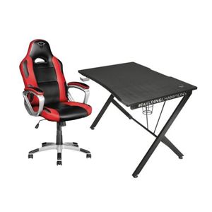 Set Gaming Stolica TRUST GXT 705R Ryon, Red + Gaming Stol TRUST GXT 711 Dominus, Black