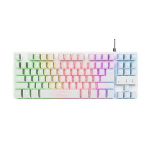 Tipkovnica TRUST GXT 833W Thado, Gaming, Osvjetljenje, Kompakt, Metal, US, White
