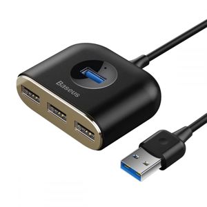 USB Hub BASEUS , USB-A/4u1 Square Round, Black, CAHUB-AY01