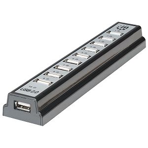 USB Hub MANHATTAN 161572, Hi-Speed USB Desktop Hub, 10xUSB-A 2.0, Crni