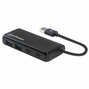 USB Hub MANHATTAN 164887, 4-Port USB 3.2 Gen 1, 2xUSB-A, 2xUSB-C, Crni